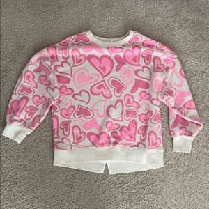 Zara Pink and White Heart Kids Sweatshirt 10